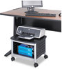 A Picture of product SAF-1855BL Safco® Scoot™ Printer Stand Under-Desk Metal, 2 Shelves, 100 lb Capacity, 20.25" x 16.5" 14.5", Black/Silver
