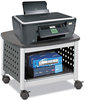 A Picture of product SAF-1855BL Safco® Scoot™ Printer Stand Under-Desk Metal, 2 Shelves, 100 lb Capacity, 20.25" x 16.5" 14.5", Black/Silver