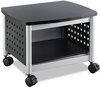 A Picture of product SAF-1855BL Safco® Scoot™ Printer Stand Under-Desk Metal, 2 Shelves, 100 lb Capacity, 20.25" x 16.5" 14.5", Black/Silver