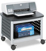 A Picture of product SAF-1855BL Safco® Scoot™ Printer Stand Under-Desk Metal, 2 Shelves, 100 lb Capacity, 20.25" x 16.5" 14.5", Black/Silver