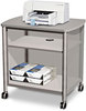 A Picture of product SAF-1857GR Safco® Impromptu® Machine Stand Deskside Metal, 3 Shelves, 100 lb Capacity, 26.25" x 21" 26.5", Gray