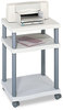 A Picture of product SAF-1860GR Safco® Wave Design Printer Stand Deskside Plastic, 3 Shelves, 20" x 17.5" 29.25", White/Charcoal Gray