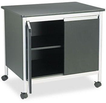 Safco® Deluxe Steel Machine Stand Metal, 3 Shelves, 32" x 24.5" 30.25", Black
