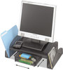 A Picture of product SAF-2159BL Safco® Onyx™ Mesh Monitor Stand 19.25" x 11.25" 6.25", Black
