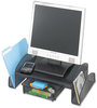 A Picture of product SAF-2159BL Safco® Onyx™ Mesh Monitor Stand 19.25" x 11.25" 6.25", Black