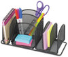 A Picture of product SAF-3251BL Safco® Deluxe Organizer 6 Compartments, Steel, 12.5 x 5.25 Black