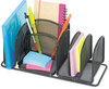 A Picture of product SAF-3251BL Safco® Deluxe Organizer 6 Compartments, Steel, 12.5 x 5.25 Black