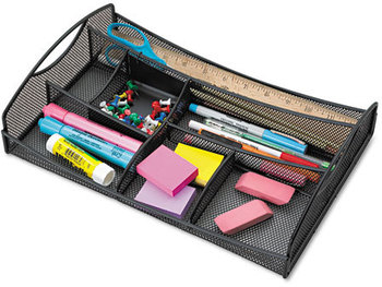Safco® Onyx™ Mesh Drawer Organizer Seven Compartments, 13 x 8.75 2.75, Steel, Black