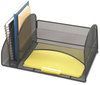 A Picture of product SAF-3264BL Safco® Onyx™ Mesh Desk Organizer with Two Vertical/Two Horizontal Sections Steel 17 x 10.75 7.75, Black