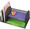 A Picture of product SAF-3264BL Safco® Onyx™ Mesh Desk Organizer with Two Vertical/Two Horizontal Sections Steel 17 x 10.75 7.75, Black