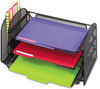 A Picture of product SAF-3265BL Safco® Onyx™ Mesh Desk Organizer with One Vertical/Three Horizontal Sections 1 Vertical/3 Steel 16.25 x 9 8, Black