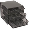 A Picture of product SAF-3275BL Safco® Onyx™ Three Drawer Hospitality Organizer 3 7 Compartments, 11.5 x 8.25 Black