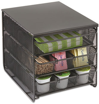 Safco® Onyx™ Three Drawer Hospitality Organizer 3 7 Compartments, 11.5 x 8.25 Black