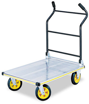 Safco® Stow-Away® 1000 lb Platform Truck Capacity, 24 x 39 40, Aluminum/Black