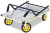 A Picture of product SAF-4053NC Safco® Stow-Away® 1000 lb Platform Truck Capacity, 24 x 39 40, Aluminum/Black