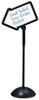 A Picture of product SAF-4117BL Safco® WriteWay™ Double-Sided Dry Erase Standing Message Sign Magnetic Rectangle, 65" Tall Black Stand, 14.25 x 22.25 White Face