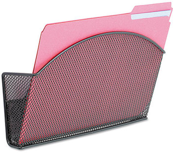Safco® Onyx™ Magnetic Mesh Panel Accessories Single File Pocket, 13 x 4.25 7.25, Black