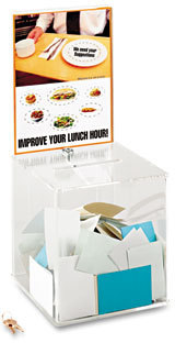 Safco® Large Acrylic Collection Box,  9 1/4 x 9 1/4 x 21, Clear