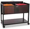 A Picture of product SAF-5353BL Safco® Locking Top Mobile Tub File Metal, 1 Shelf, Bin, 33.25" x 17" 27", Black