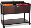 A Picture of product SAF-5353BL Safco® Locking Top Mobile Tub File Metal, 1 Shelf, Bin, 33.25" x 17" 27", Black