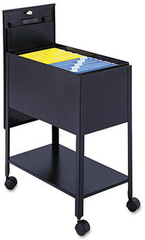 Safco® Extra-Deep Locking Mobile Tub File Letter Size, Metal, 1 Shelf, Bin, 13.5" x 24.75" 28.25", Black