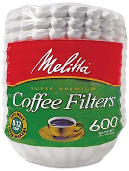Melitta® Basket Style Coffee Filters, Paper, 8 to 12 Cups, 7200/Carton