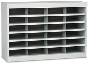 Safco® E-Z Stor® Literature Organizers with Steel Frames and Shelves,  24 Sections, 37 1/2 x 12 3/4 x 25 3/4, Gray