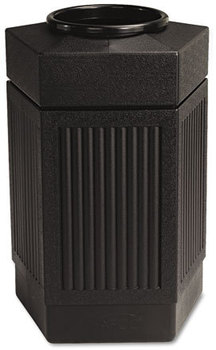 Safco® Canmeleon Indoor/Outdoor Pentagon Receptacle,  Pentagon, Polyethylene, 30gal, Black