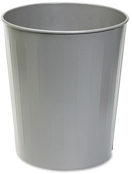 Safco® Round Wastebaskets,  Steel, 23.5qt, Charcoal