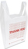 A Picture of product IBS-THW1VAL Inteplast Group HDPE Film T-Shirt Bag with Thank You Print. 12.5 mic. 11.5 X 6.5 X 21 in. White. 900/case.