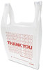 A Picture of product IBS-THW1VAL Inteplast Group HDPE Film T-Shirt Bag with Thank You Print. 12.5 mic. 11.5 X 6.5 X 21 in. White. 900/case.