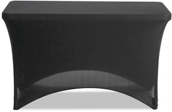 Iceberg Stretch-Fabric Table Cover,  Polyester/Spandex, 24" x 48", Black