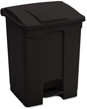 Safco® Large Capacity Plastic Step-On Receptacle,  17gal, Black