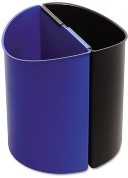 Safco® Desk-Side Recycling Receptacle,  7gal, Black and Blue