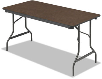Iceberg Economy Wood Laminate Folding Table,  Rectangular, 60w x 30d x 29h, Walnut
