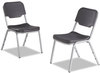 A Picture of product ICE-64111 Iceberg Rough 'N Ready Original Stack Chair,  Black/Silver, 4/Carton