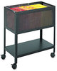 A Picture of product SAF-5350BL Safco® Open Top Mesh Tub Metal, 1 Shelf, Bin, 13.5" x 24.25" 27.5", Black