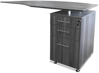 Mayline® Medina™ Series Laminate Curved Return, 63w x 24d x 29 1/2h, Gray Steel