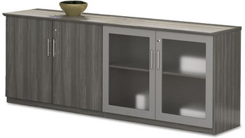 Mayline® Medina™ Series Low Wall Cabinet with Doors, 72w x 20d x 29 1/2h, Gray Steel, Box2