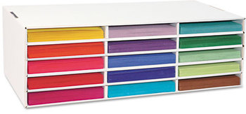 Pacon® Classroom Keepers® Construction Paper Storage Box,  15 Sections, 13 1/2 x 28 3/4 x 8 1/2