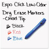 A Picture of product SAN-1741919 EXPO® Click™ Dry Erase Marker,  Chisel Tip, Assorted, 3/Set