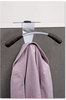 A Picture of product ABA-PMMOUSPART Alba™ Hanger Shaped Partition Coat Hook Metal/Foam/ABS, Silver/Black