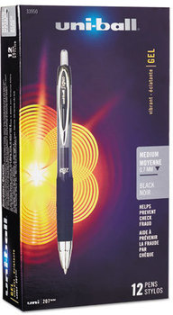 uni-ball® Signo 207™ Retractable Gel Pen,  Black Ink, Medium, Dozen
