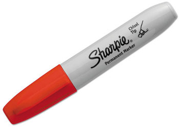 Sharpie® Chisel Tip Permanent Marker,  5.3mm Chisel Tip, Red, Dozen