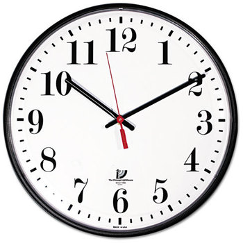 Chicago Lighthouse Quartz Slimline Clock,  12-3/4", Black