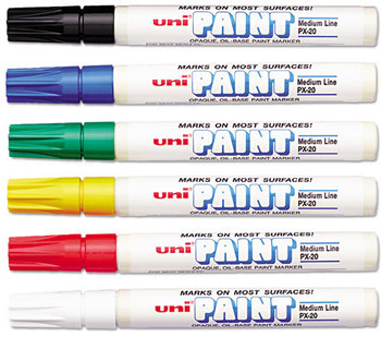 Sanford® uni®-Paint Permanent Marker,  Medium Point, Assorted, 6/Set