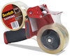 A Picture of product MMM-37502ST Scotch® Packaging Tape Dispenser Value Pack with Two Rolls of 3" Core, For Up to 0.75" x 60 yds, Red