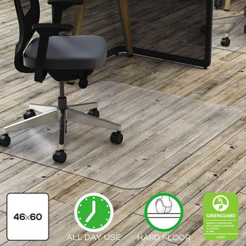 deflecto® Clear Polycarbonate All Day Use Chair Mat, 46 x 60