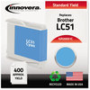 A Picture of product IVR-20051C Innovera® 20051, 20051C, 20051M, 20051Y Inkjet Cartridge Remanufactured Cyan Ink, Replacement for LC51C, 400 Page-Yield, Ships in 1-3 Business Days