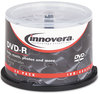 A Picture of product IVR-46830 Innovera® DVD-R Inkjet Printable Recordable Disc 4.7 GB, 16x, Spindle, Matte White, 50/Pack